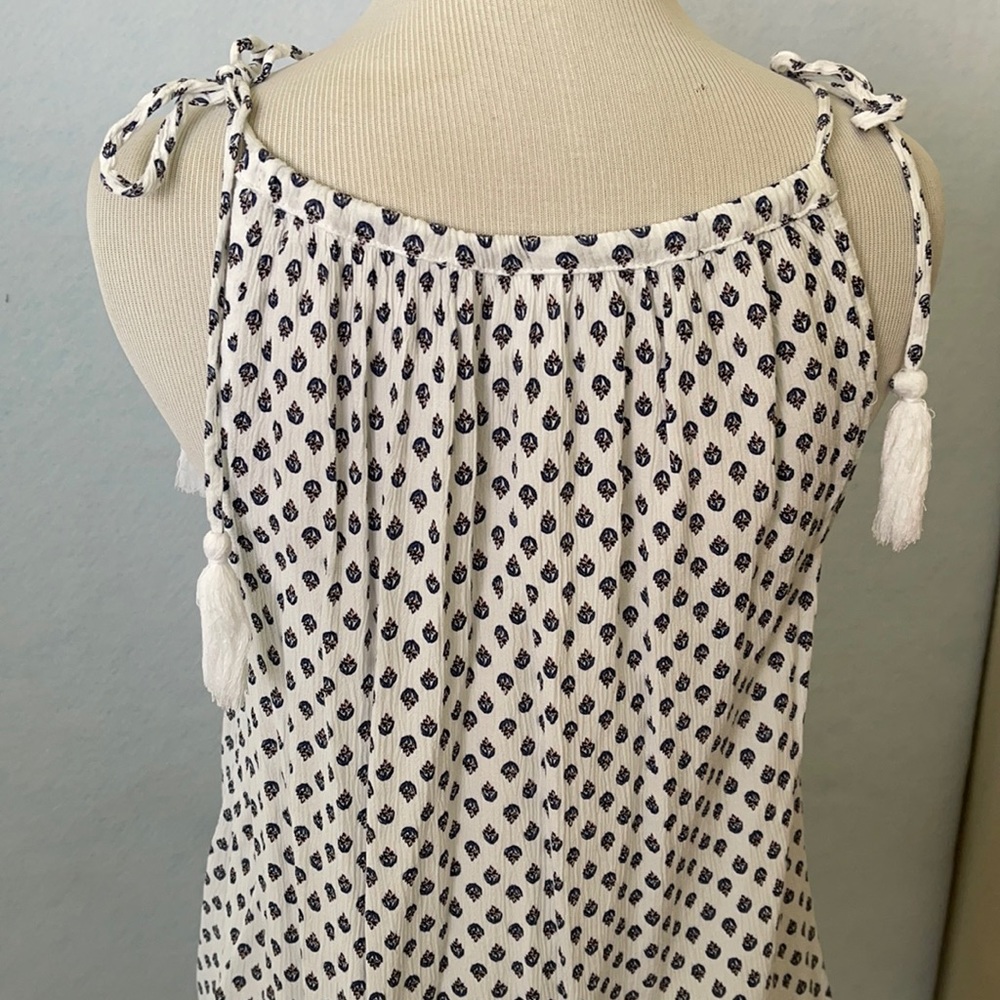 Old Navy Floral Tie Shoulder Strap Ruched TankTop - Picture 8 of 11